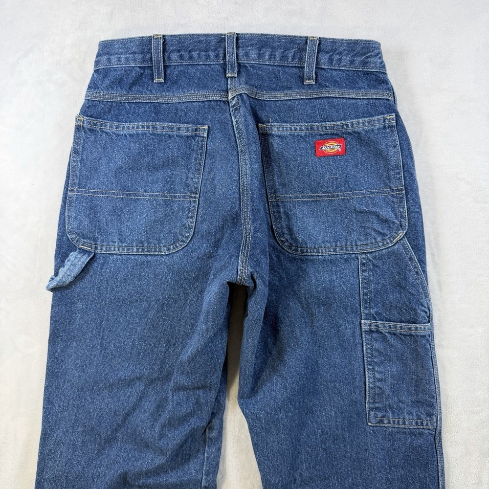 Dickies Carpenter Jeans Mens Size 32x30 Blue Denim Relaxed Fit Utility Workwear
